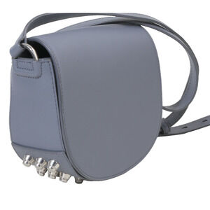 ALEXANDER WANG Mini Lia Crossbody Messenger Blue Leather Crossbody Bag Studded